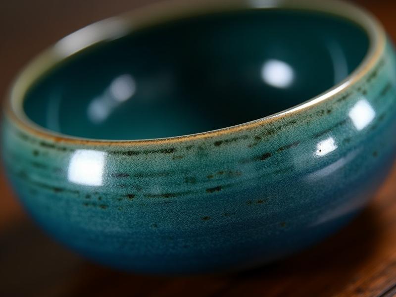 Close-up of artistic serving bowl from Elmwood Estate
