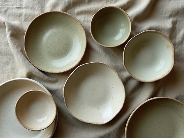 Earthy, organic ceramic plates and bowls from The Perennial project