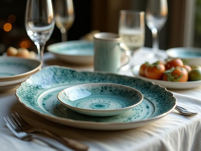 Artistic servingware for a private residence