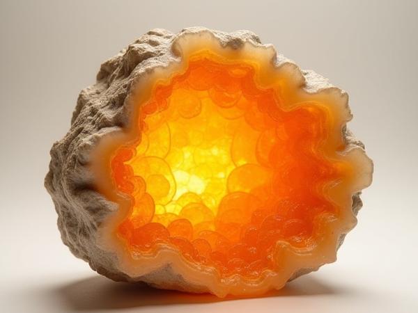 Sculpture 4 in 'Geode' series, showcasing a vibrant, multifaceted glass interior.